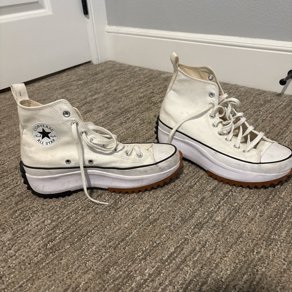 Converse White Platform High-Tops